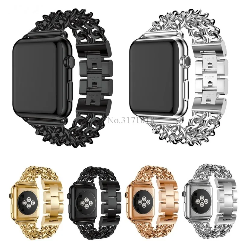 Металлический ремешок из нержавеющей стали для часов Apple Watch 38 мм 42 40 44 серии 1 и 2