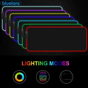 

Large Thicken 4cm Mouse Keyboard Pad RGB Solid Color Simple LED Locking Colorful Color Luminous Non-slip Gaming Office Mouse Pad