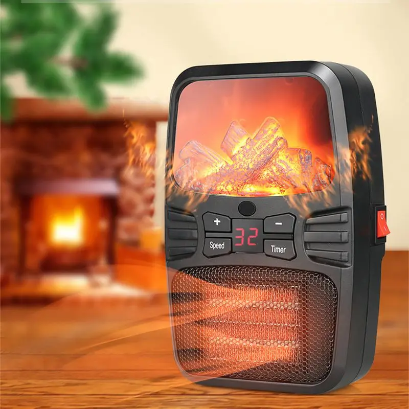 Mini Flame Heater Autumn and Winter Home Office Electric Heater Small Convenient