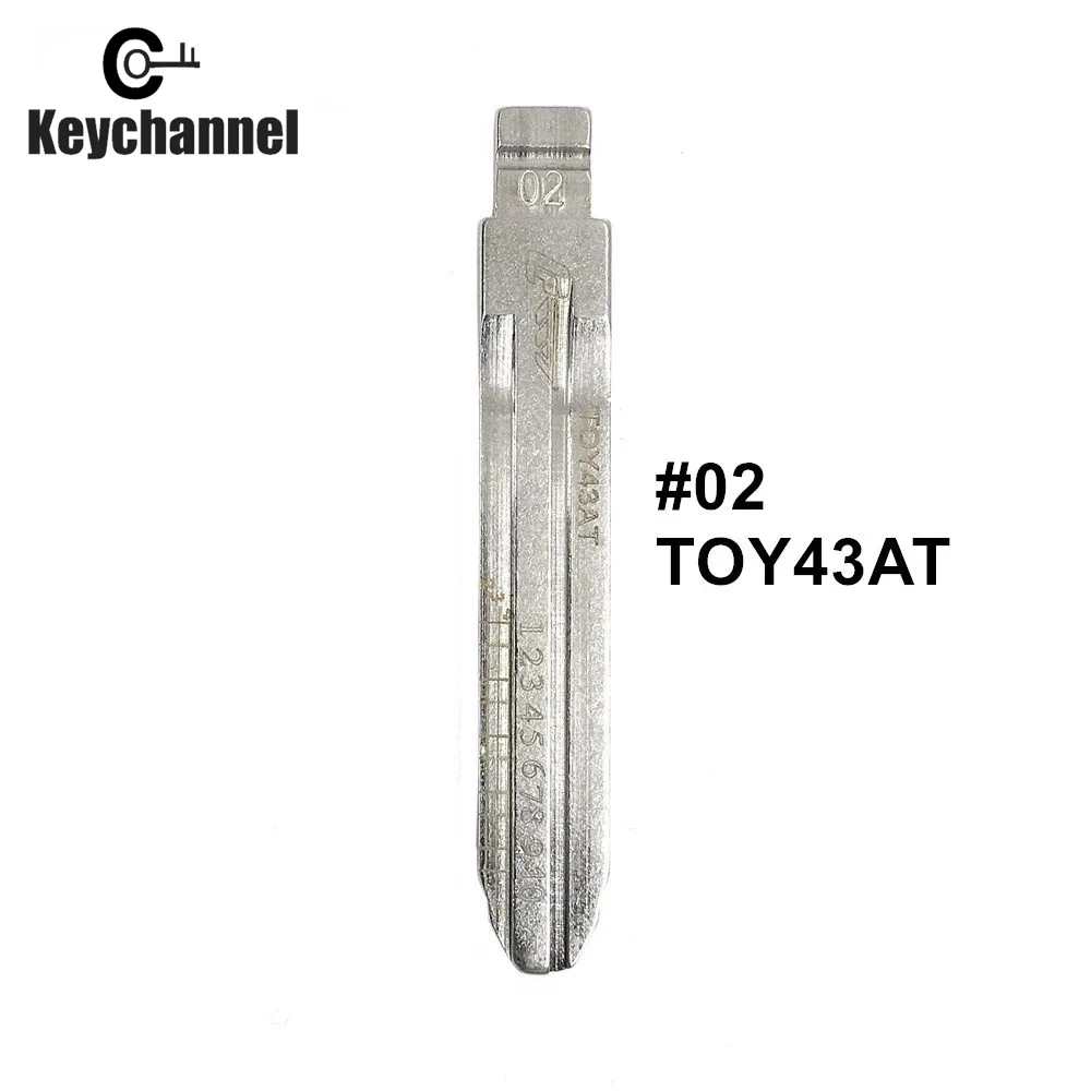 5pcs TOY43AT  #02 Engraved Line Car Key Blade Scale Shearing Teeth Cutting Key Blank Clipper Key Blade For Toyota 10 Key Pin