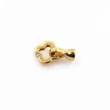 

Copper Clasps 18K Gold plated DIY Pearls Jewelry Fittings Fastener Connector Clasps For DIY Gems Pearls Necklace Bracelet Clasp