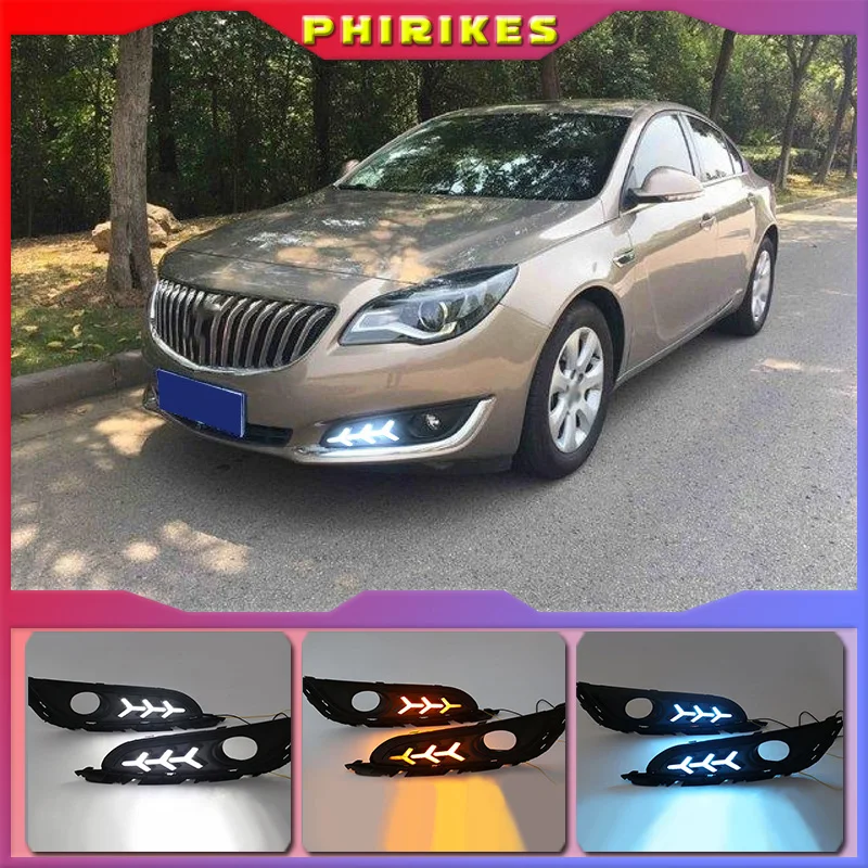 

2PCS LED For Buick Opel Regal Insignia 2013 2014 2015 DRL Daytime Running Lights Daylight With Turn Signal and Night Blue Lamp