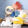 Cartoon Sun Moon Raindrop Throw Pillows Cushion Kawaii Pillow Cloud Creative Happiness Cloud Family Plush Toy Sofa Home Decor 2
