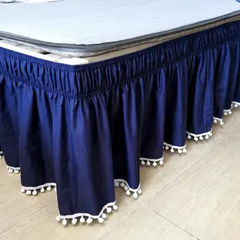 

46 Bed Skirt Elastic Bed Ruffles Easy Fit Easy Off Fade Resistant Solid Color Bed Skirts Hotel Quality