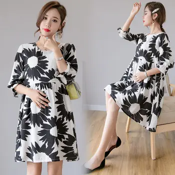 

2020 Summer Pregnant Women Chiffon Nursing Dress Half Sleeve Breastfeeding Clothes Fashion Lactation Clothes For Pregnant Women