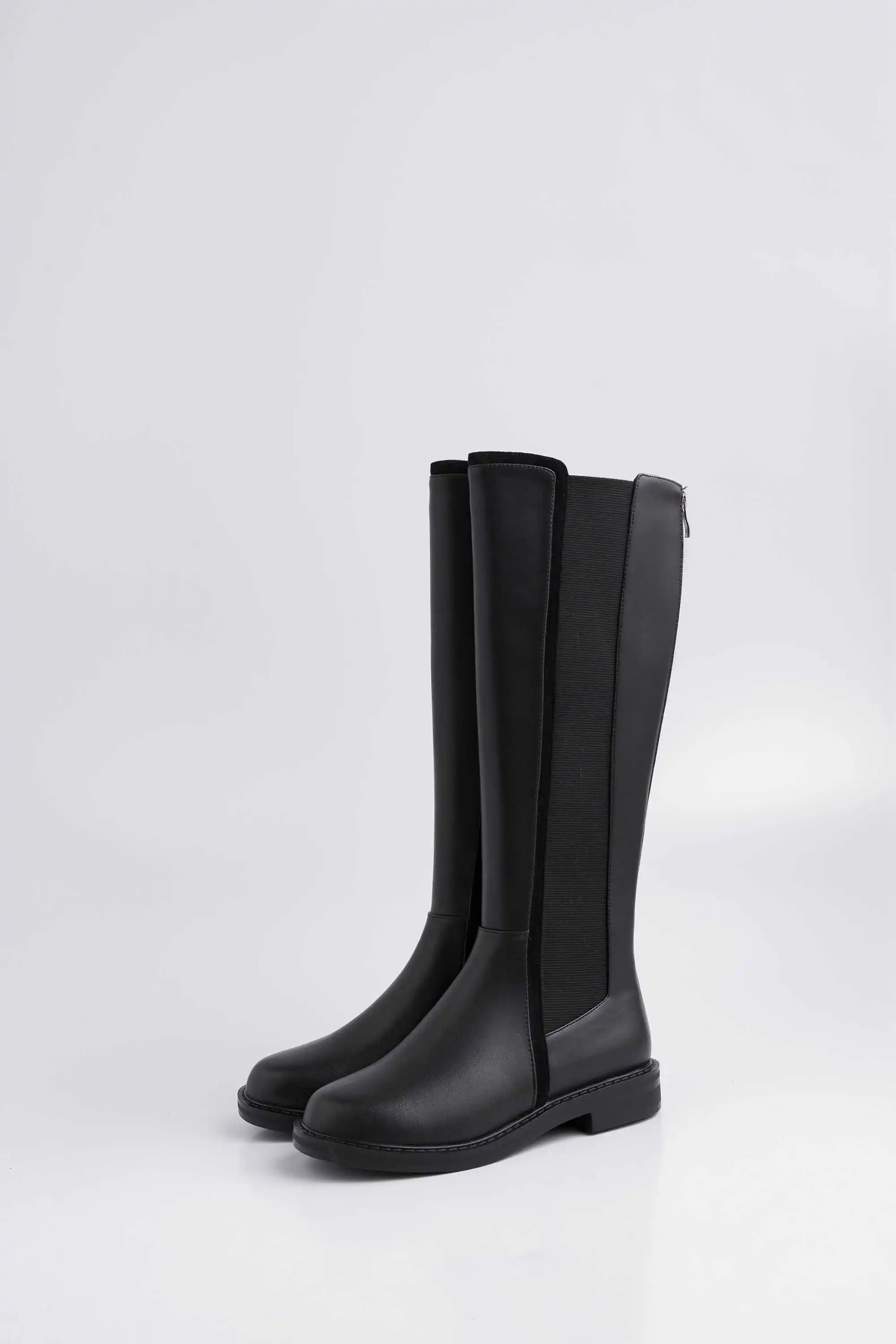 Lenkisen/большие размеры; Простые Стильные рыцарские сапоги из натуральной кожи с круглым носком на среднем каблуке; зимние теплые женские