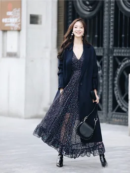 

Women Dress V-neck Puff Sleeve Irregular Dress