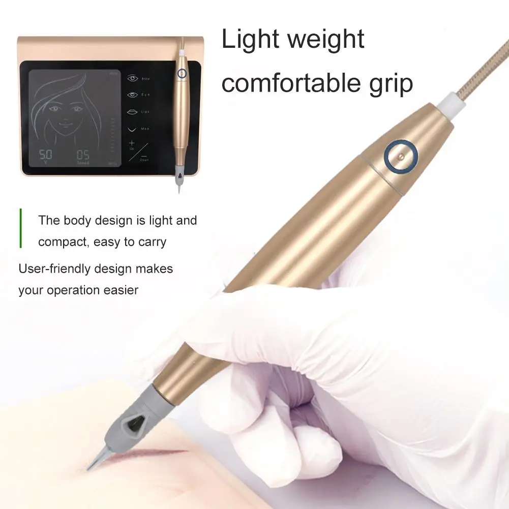 

Touch Screen Permanent Makeup Machine Battery Eyebrow Embroidery Digits Tattoo Machine With Micro Needle