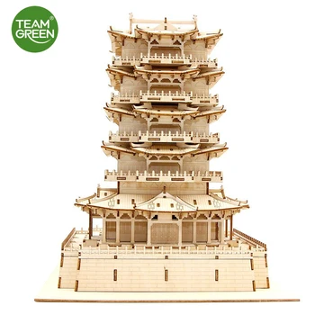 

TEAMGREEN 3D Wood Toys Highly Difficult Classical Architecture Model Wooden Toys Jigsaw Puzzle Wood 3d Puzzle for Adults