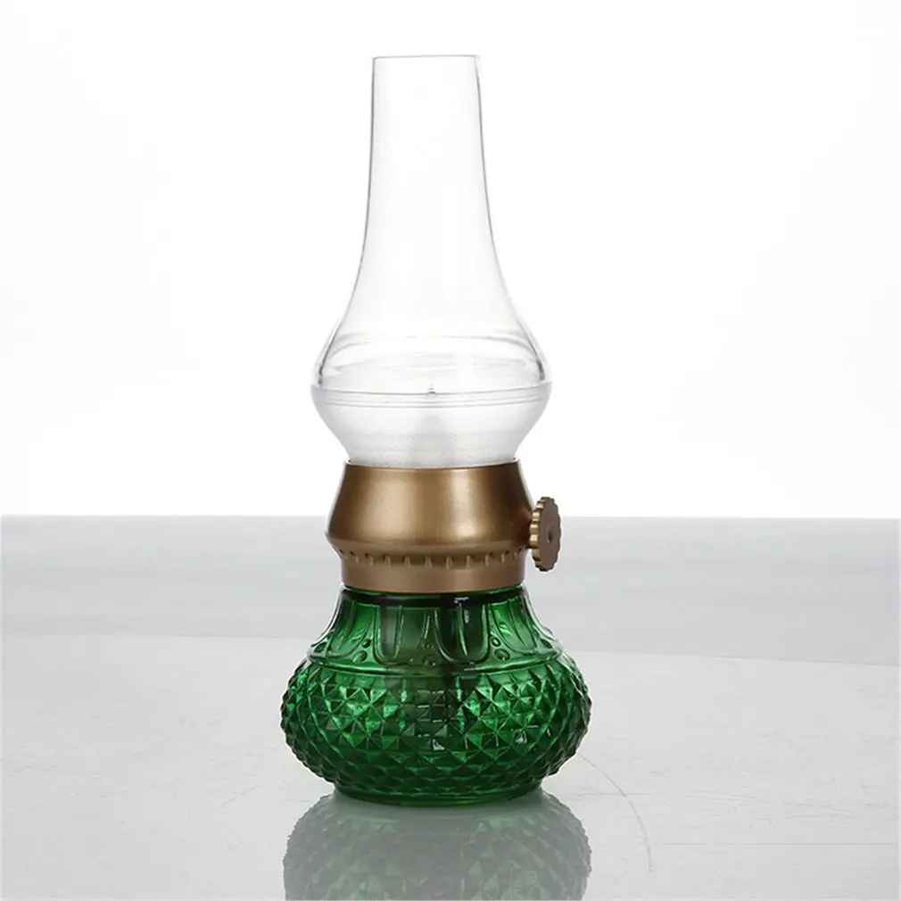 

1 Set Retro Blow Control Lamp Led Charging Antique Kerosene Lamp Usb Bar Lamp Imitation Candle Retro Lamp