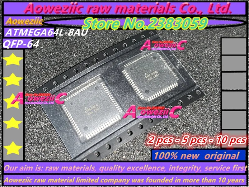 Aoweziic 2018 + 100% новый оригинальный ATMEGA64-16AU ATMEGA64 ATMEGA64A-AU ATMEGA64A ATMEGA64L-8AU ATMEGA64L QFP-64 MCU контроллер