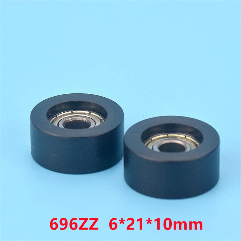20pcs/100pcs 플라스틱 코팅 풀리 6*21*10mm 696ZZ 플랫 롤러 베어링 ..