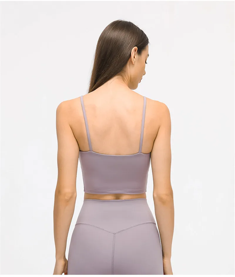 Solid Color Lulu Sport Tank Top Women Fitness Bra Yoga Vest No Rims With Chest Pad Butter Soft Beauty Back Half Sling Gym Clothe Solid Color Lulu Sport Tank Top Women Fitness Bra Yoga Vest No Rims With Chest Pad Butter Soft Beauty Back Half Sling Gym Clothe