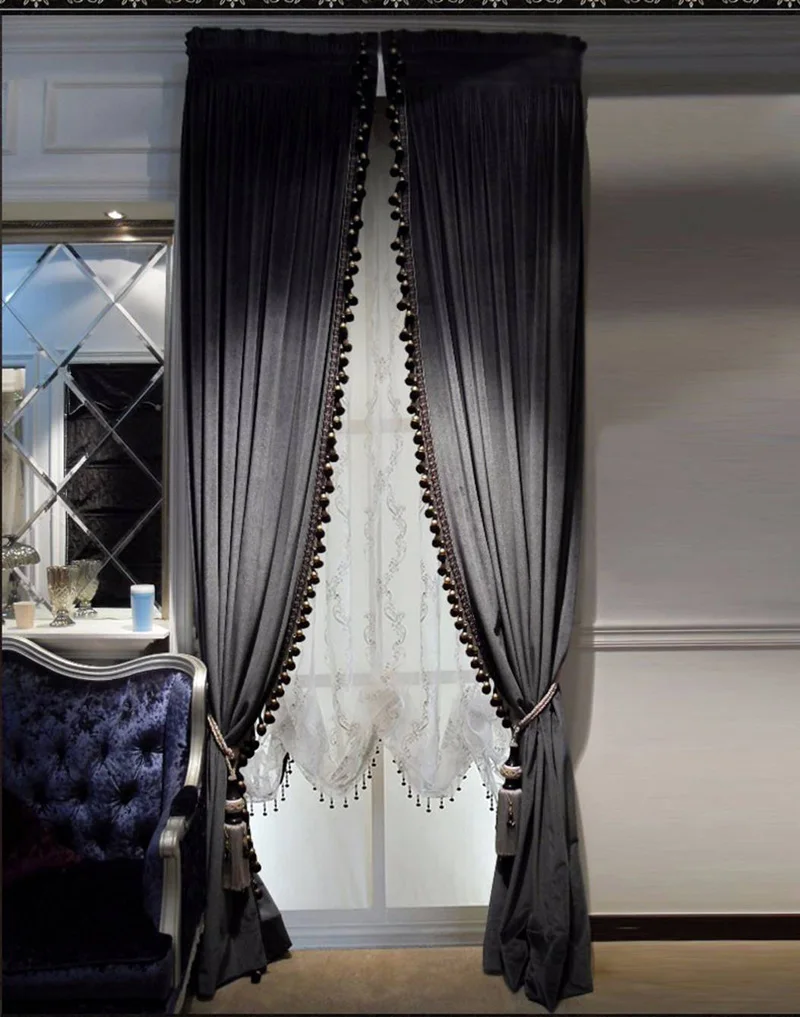 luxuoso Porta Drapery, Quarto frisado Cortina, Luxuoso