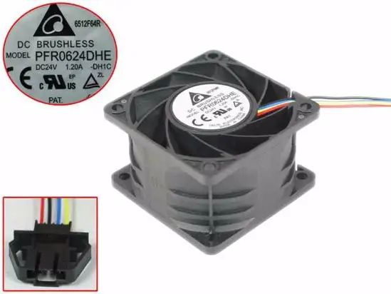Delta Electronics PFR0624DHE-DH1C DC 24V 1.20A 60x60x38 мм 4-провод Сервер охлаждающий вентилятор