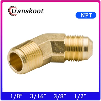 

2pcs Brass Pipe Fitting SAE 45 Degree Male Elbow with Male NPT Thread Tube OD 1/4" 5/16" 3/8" 1/2"