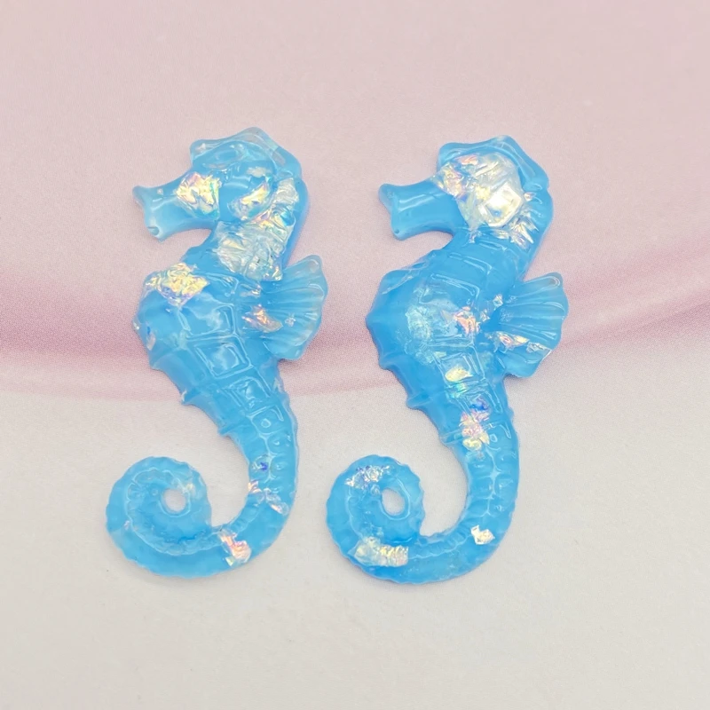Kawaii Cute Mixed Cartoon Seahorse FlatBack Resin Cabochons 12Pcs Scrapbooking DIY Jewelry Craft Decoration Accessories G64