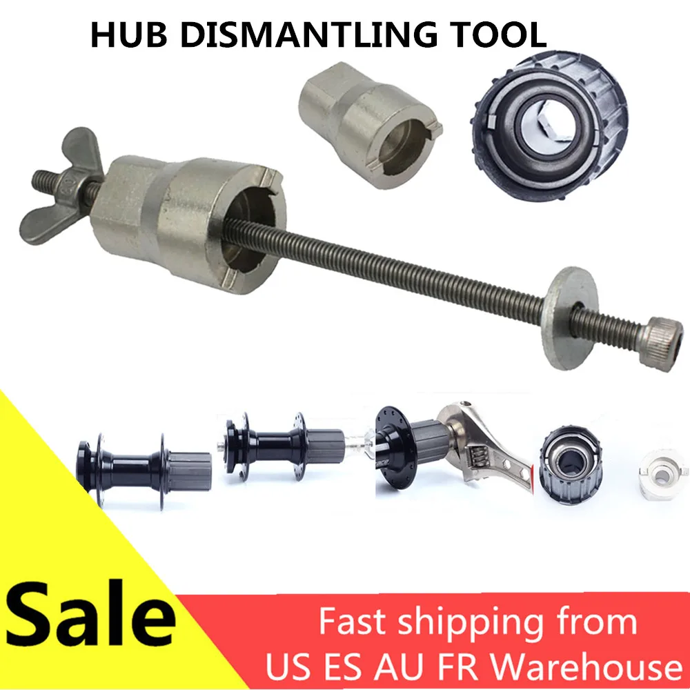 

Catazer Stainless Steel Bicycle Hub Cassette Body Disassembly Tool With Sleeve Mountain Bike Road Bicycle Hub Remover Repair