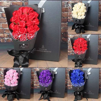 

Valentine's Day DIY Soap Flower Gift Rose Box Bouquet Wedding Home Festival Gift ecorative flower wall diy gifts box home decor