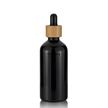 Бамбуковая пипетка, колпачки для духов, пустые 30 мл 50 мл 100 мл, Бамбуковая крышка, эфирное масло, матовое черное матовое стекло бамбуковая пипетка, бутылка