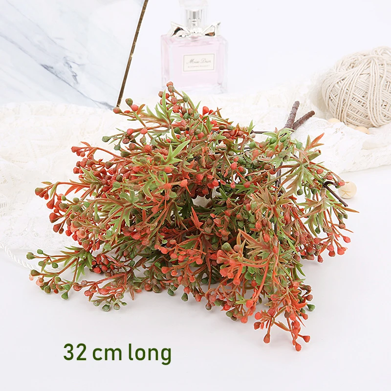 7-Fork-water-grass-Eucalyptus-Plastic-Artificial-Plants-Green-Grass-plastic-flower-Plant-Wedding-Home-Decoration(27) 副本