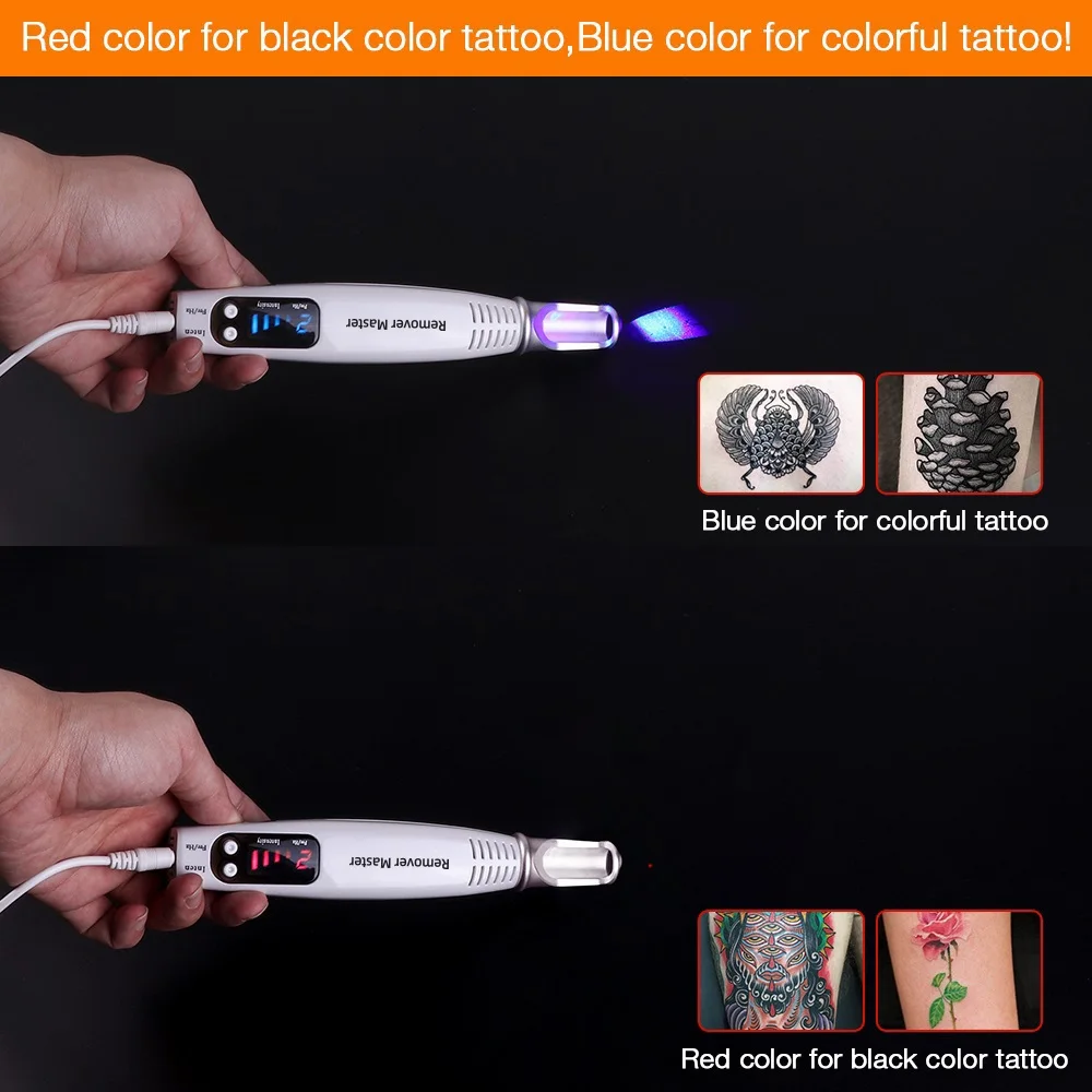 US $28.73 Professional Laser Picosecond Pen Blue Red Tattoo Remover Laser Pen Freckle Acne Cleaner Mole Dark Spot Pigment Removal Machine