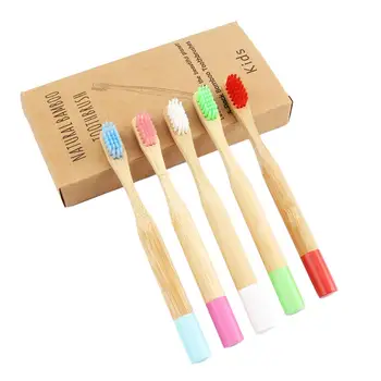 

5 Pcs Kids Bamboo Toothbrush Natural Soft Bristle Toothbrush Wooden Toothbrushes Toddlers Natural Wood Organic Toothbrush