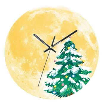 

Luminous Moon Wall Clock Christmas Clock Mute Wall Clock Creative Home Living Room Decoration
