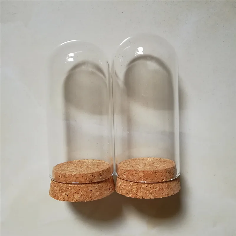 72 x Glass Dome Cover Cloche Bell Jar With Round Cork Base Table Garden Wedding DIY Display Case D5X H10cm 3
