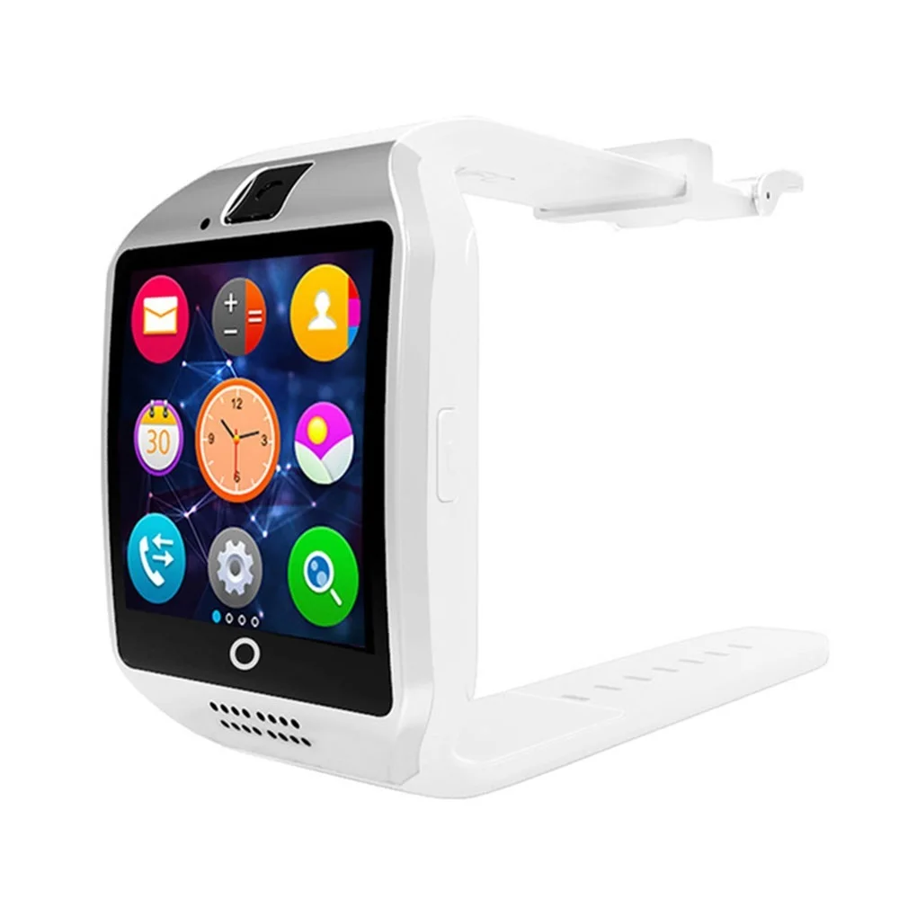 White Смарт-часы с камерой, Q18 Bluetooth Smartwatch Sim Tf слот для карты фитнес-трекер спортивные часы для Android - Цвет: White