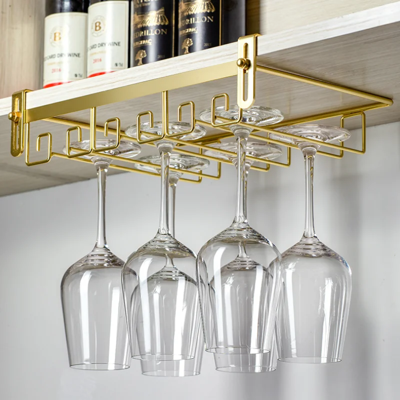 Gold Silver High quality useful Stainless Steel Wine Rack Glass Holder Hanging Bar Hanger Shelf | Дом и - Цена: 243,55 - 1 277,70 руб.