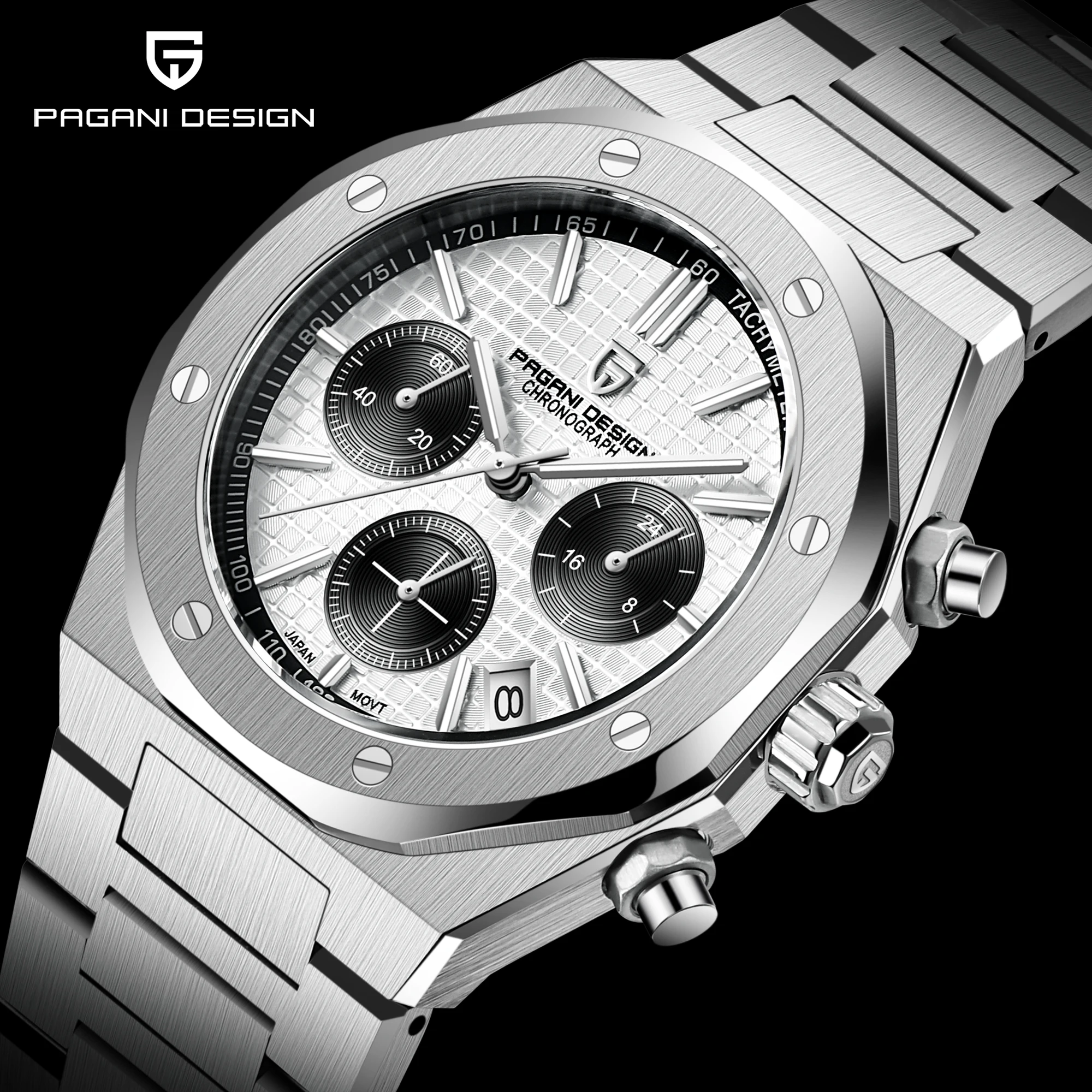 2022 New PAGANI Design Men's Quartz Watches Sapphire Stainless Steel Chronograph 200m Waterproof Sports Watche Reloj Hombre 1