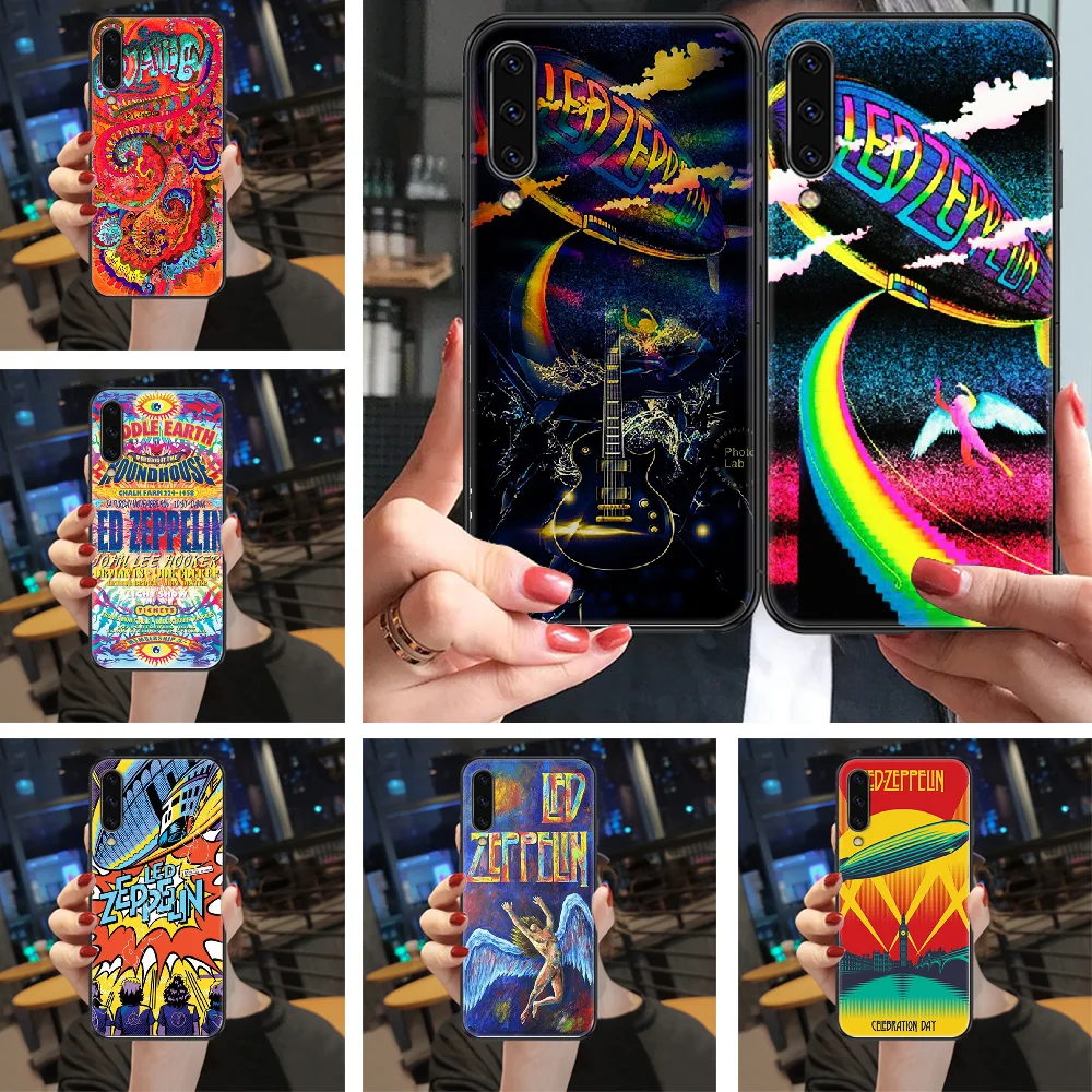 Rock Zeppelins чехол для телефона Samsung Galaxy A 3 5 7 8 10 20 21 30 40 50 51 70 71 E S 2016 2018 4G Черный 3D coque fashion