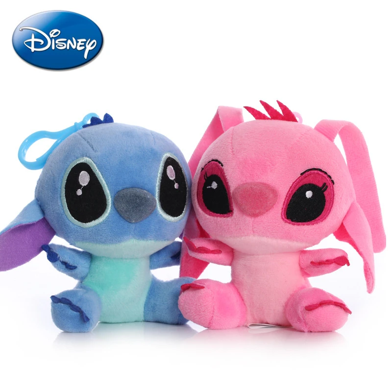12 см Disney Lilo & Stitch пара стиль Kawaii плюшевый брелок подвеска кукла мультфильм аниме мягкие плюшевые игрушки для