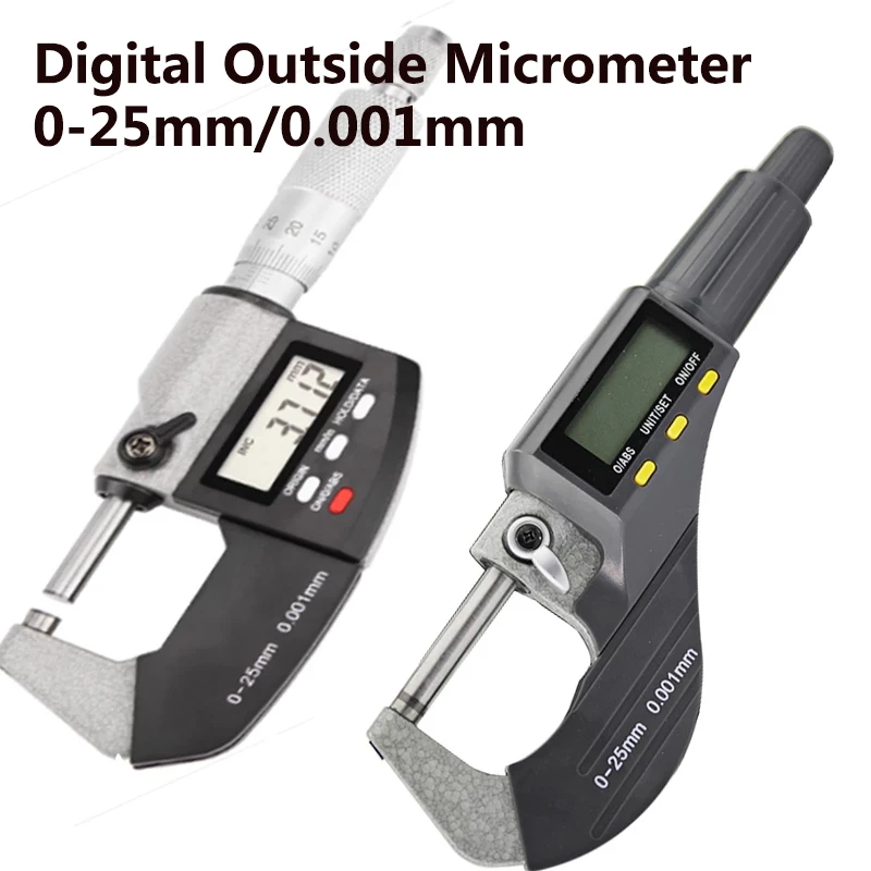 High Quality 0-25mm Micron Digital Outside Micrometer Electronic Gauge 0.001mm Measuring Tools | Инструменты