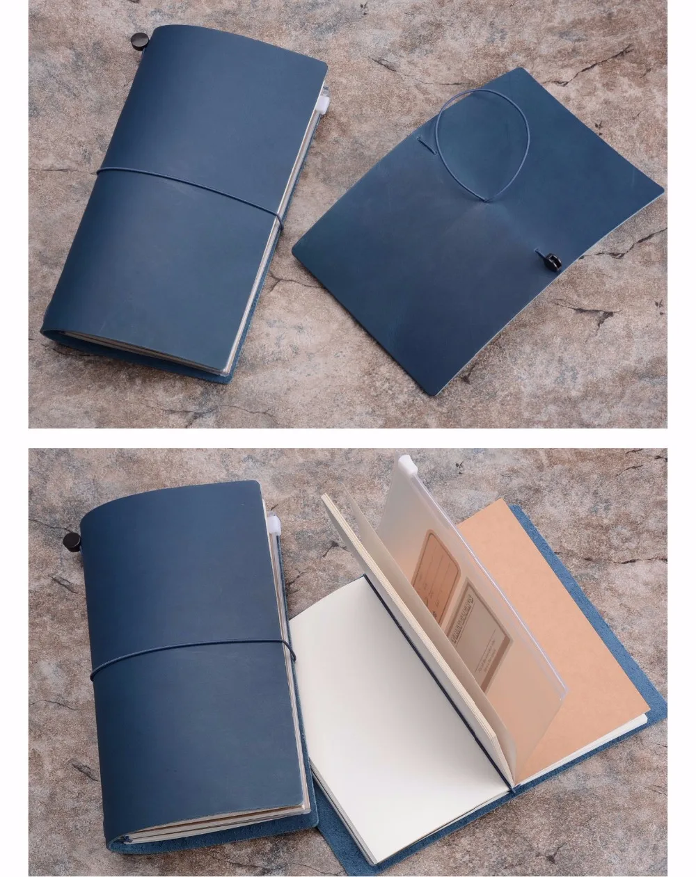 Fromthenon-Handmade Planner Notebook, 100% Couro Genuíno, Traveler