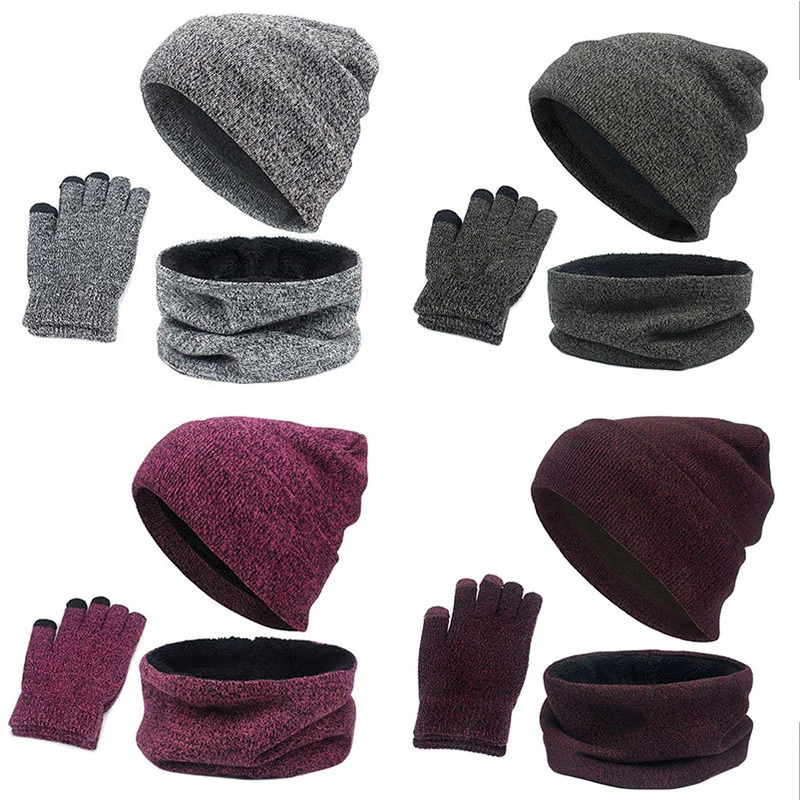 Touch Screen Glove Knit Ladies Hats Neck Warm Bib Balaclava Mask Gorras Bonne Scarf Hat Gloves For Women Men Winter Beanies Caps