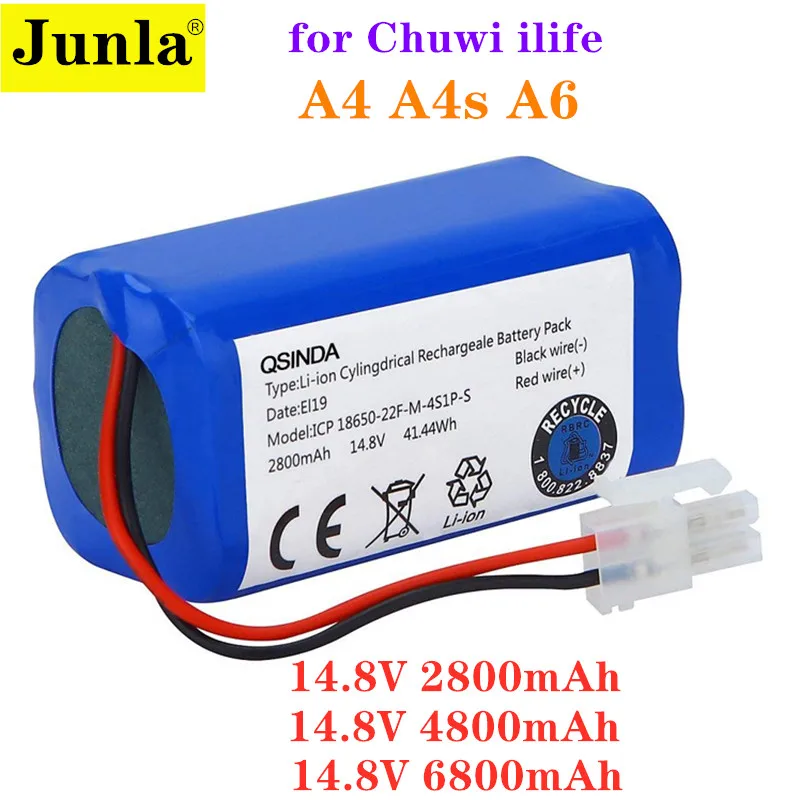 100 New original Rechargeable Battery 14.8V 6800mAh robotic vacuum cleaner accessories parts