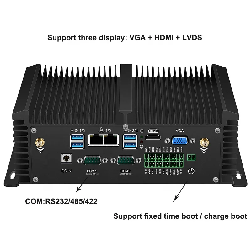  Dual Ethernet Fanless MINI PC Computer Intel Core i5 4200U 7200U 8350U I7 7500U RS485 GPIO DDR4 Emb