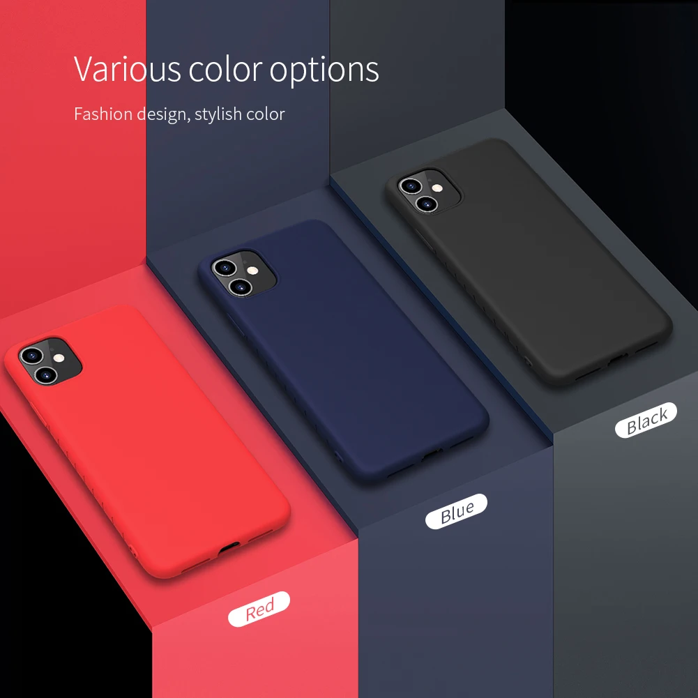 Najtaniej Dla iPhone 11 Pro Max Case NILLKIN płynny gładki silikonowy pokrowiec na iPhone 11 Pro Max (5.8 6.1 6.5) pokrowiec luksusowe torby ochronne