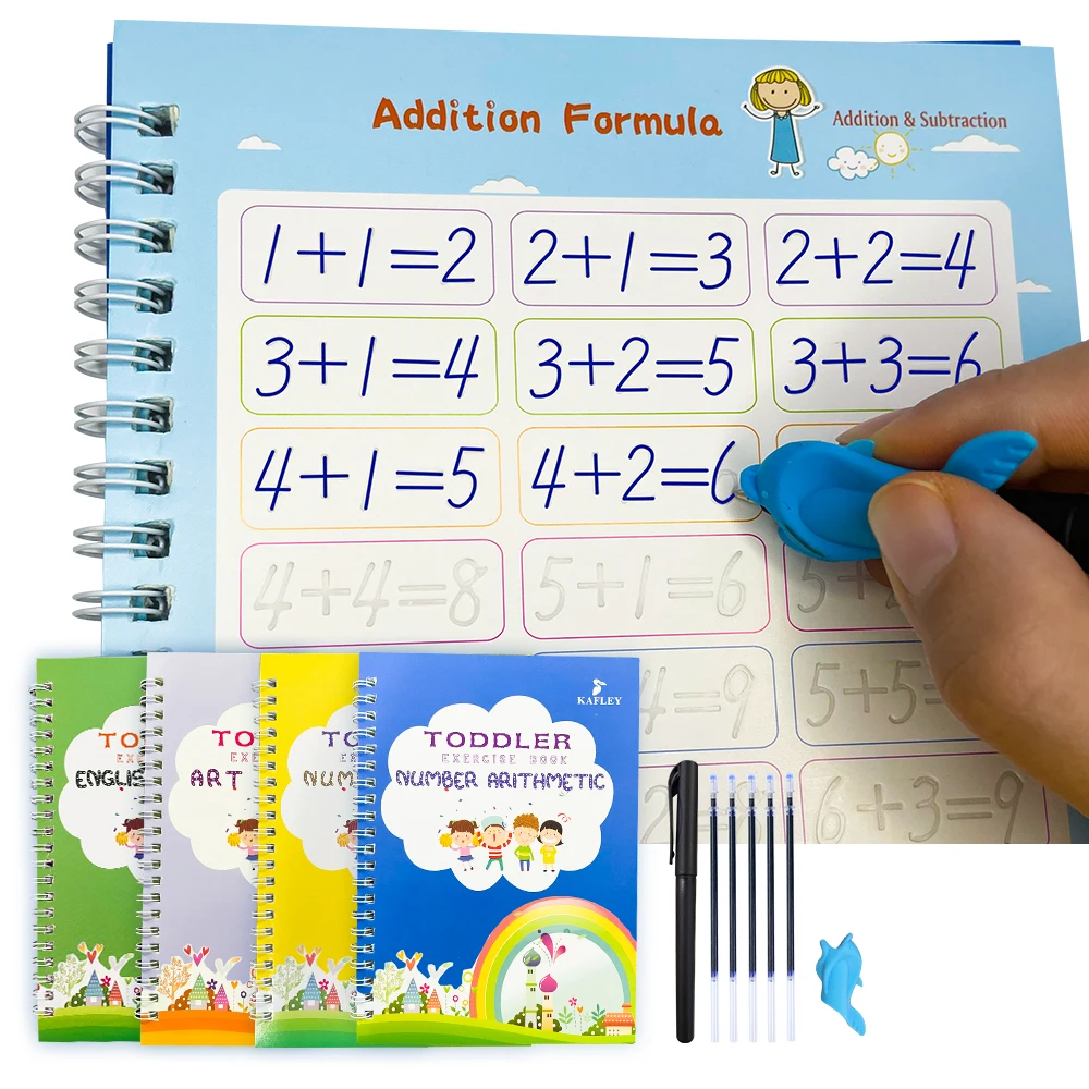 英語の絵画 アルファベットの練習 書道 子供のための4冊の本のセット 1から100までの数字 Aliexpress