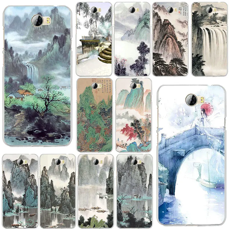 Soft TPU Phone Cases Cover for Huawei P8 P9 P10 P20 Mate 10 Pro Y5 Y6 Y3 II Y7 Honor 6X 9 Lite Bags Chinese Landscape Painting | Мобильные