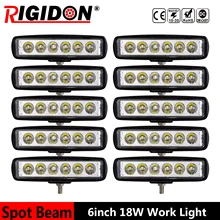 

RIGIDON Car Driving Fog Lights 2/4/6/8/10PCS 6inch 18W Slim Mini LED Light Bar Spot Beam for Jeep Boat Truck Car SUV ATV UTE 4WD