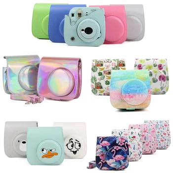 

for Fujifilm Instax Mini 9 8 8+ Camera Accessory Artist Oil Paint PU Leather Instant Camera Shoulder Bag Protector Cover Case