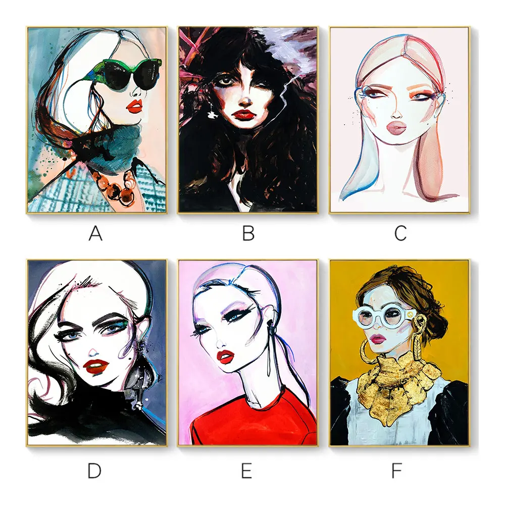 Модный женский постер с иллюстрациями и принтами функция макияжа картина на
