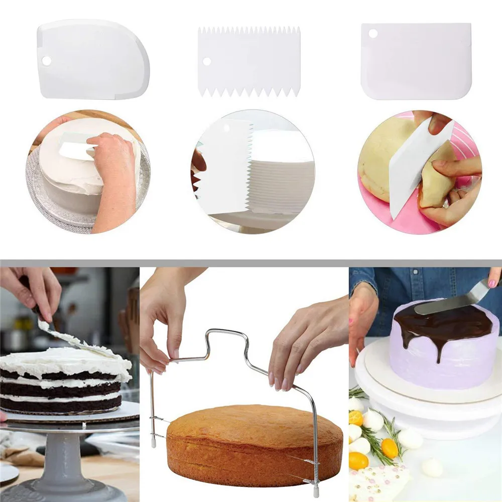 21pcs Cake Decorating Tools Icing Tips Confectionery Bag Turntable Pastry Nozzles Converter Baking Tools For Cakes