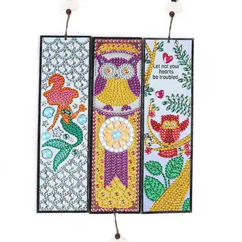 

5D DIY Special Shaped Diamond Painting Leather Bookmark Book Mark Embroidery Crafts