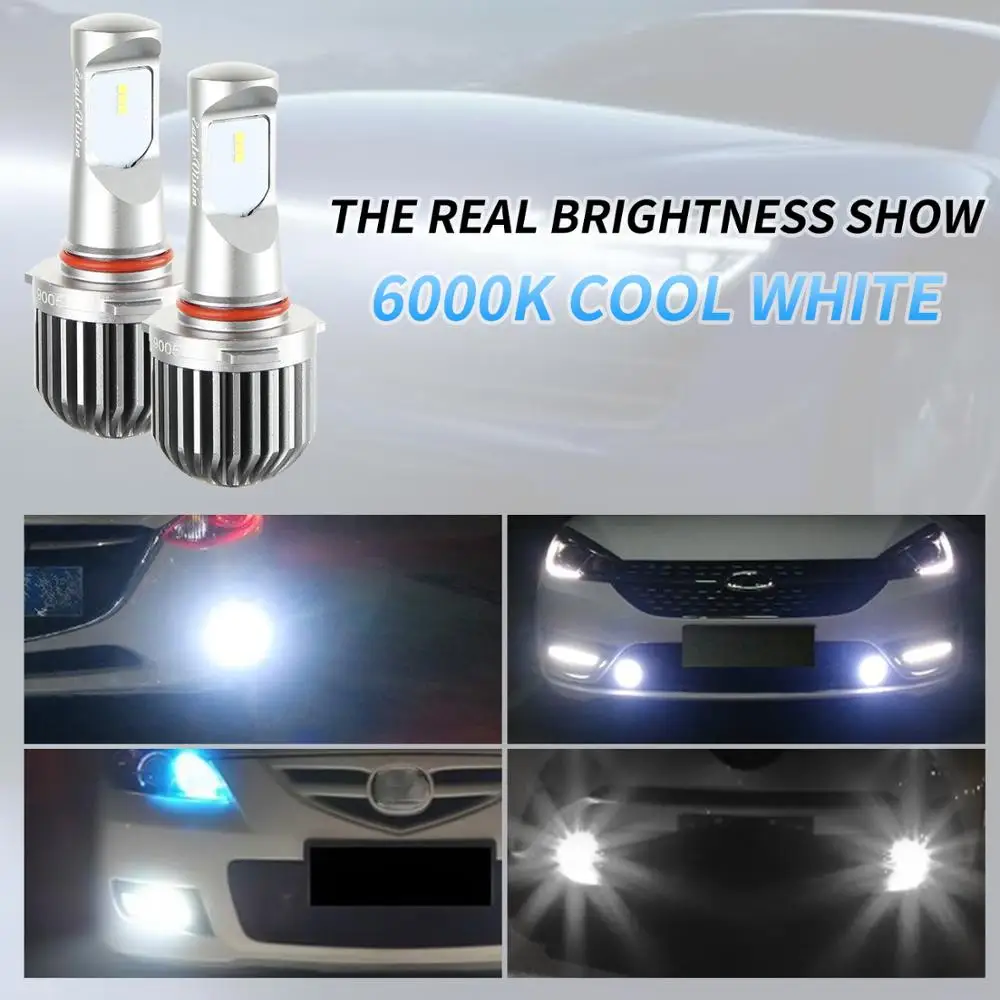2X 9005/HB3 светодиодный туман светильник лампы HB3 CSP 6000 К Белый Свет 12V 24V LED DRL