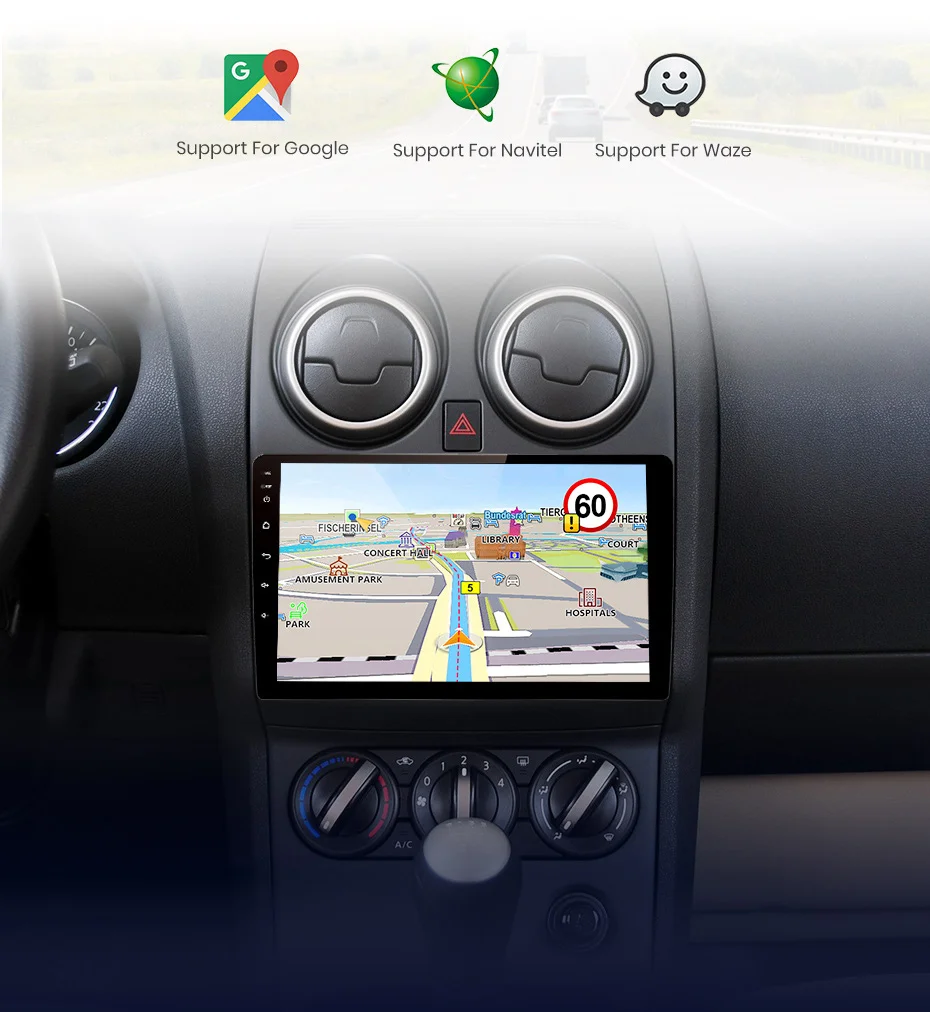 Junsun V1 Android 9.0 2GB+32GB DSP CarPlay Car Radio Multimidia Video Player GPS For Nissan Qashqai 1 J10 2006-2013 2 din dvd
