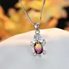 Blue Purple Oval Zircon Pendant Rainbow Stone Cute Turtle Necklaces For Women Fashion Jewelry Multicolor Crystal Animal Necklace ► Photo 3/6